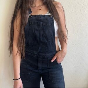 Citizens of Humanity Quincy Overalls Black Surrender Distressed Small